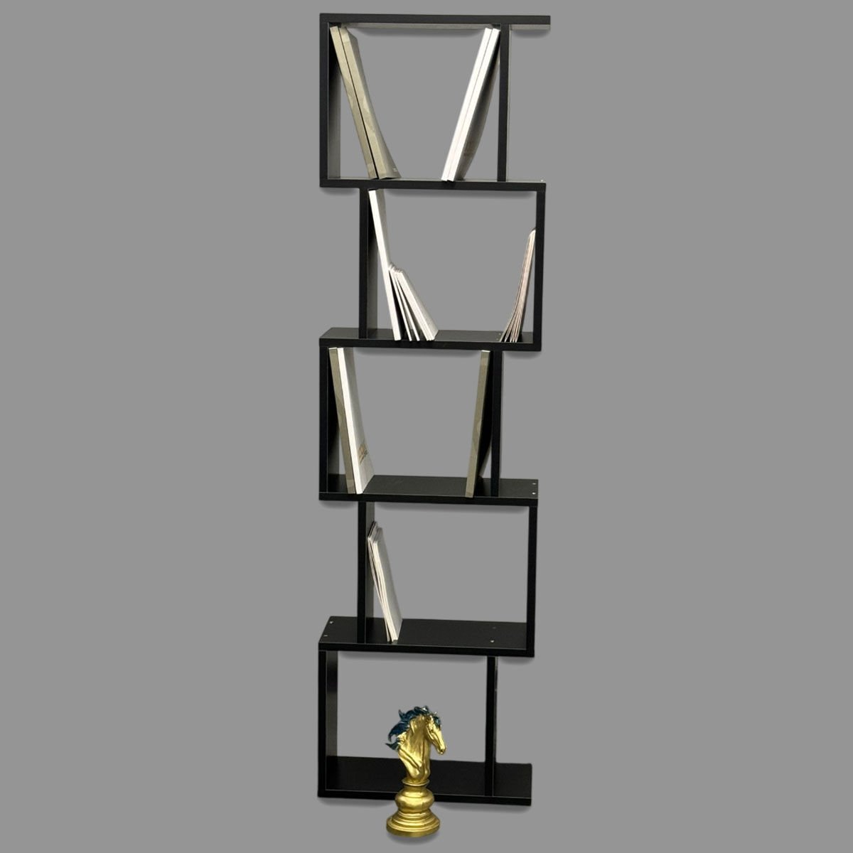 London Dekoratif Kitaplık Siyah