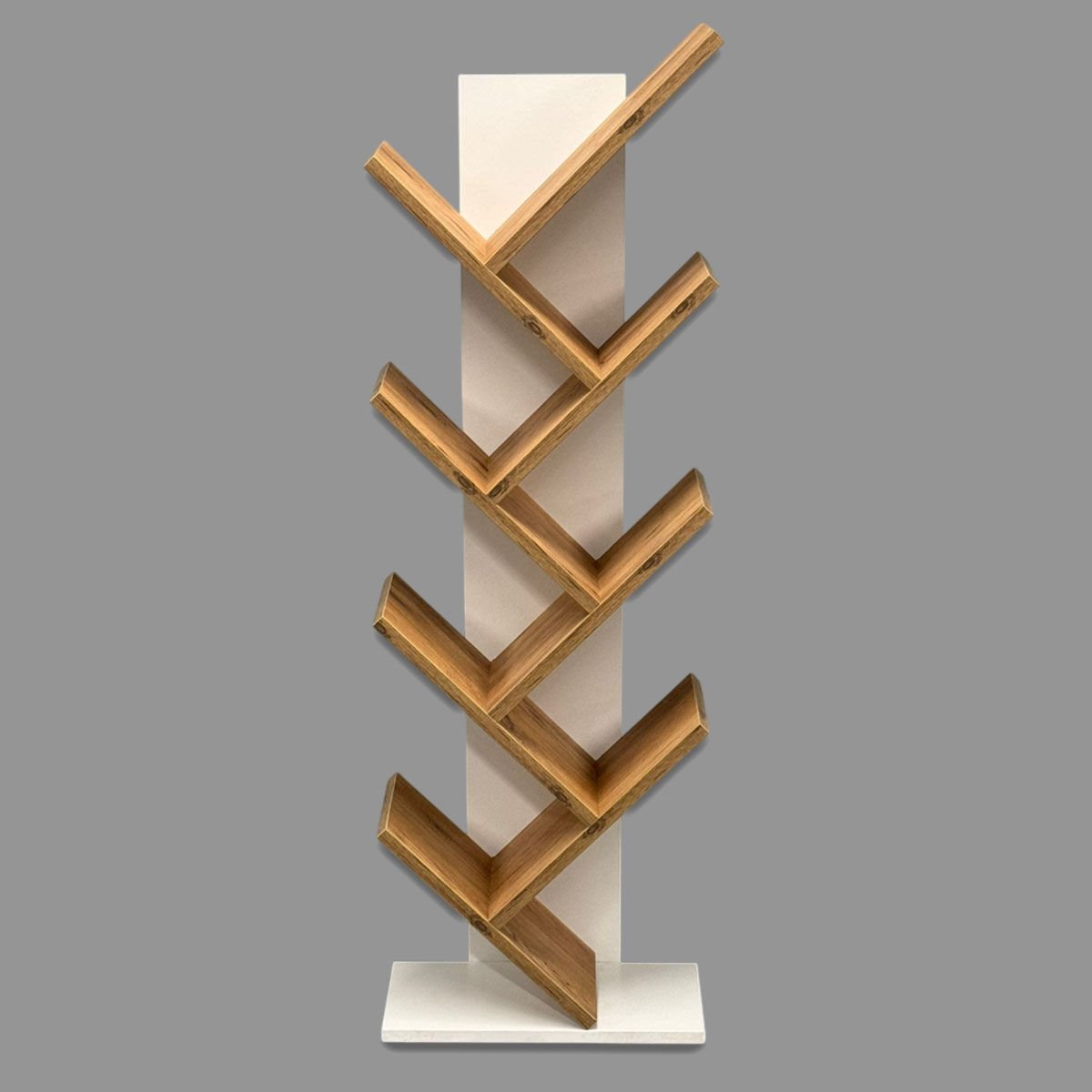 Paris Çapraz Dekoratif Kitaplık Beyaz -Atlantik Çam