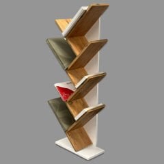 Paris Çapraz Dekoratif Kitaplık Beyaz -Atlantik Çam