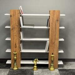 Roma Dekoratif Kitaplık - Çok Amaçlı Raf Atlantik Çam - Beyaz