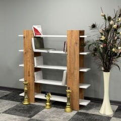 Roma Dekoratif Kitaplık - Çok Amaçlı Raf Atlantik Çam - Beyaz