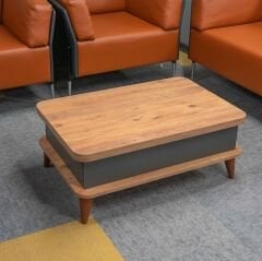 Smart Kademeli Sihirli Akıllı Sehpa Orta Sehpa Atlantik Çam - Antrasit Sabit Ayaklı