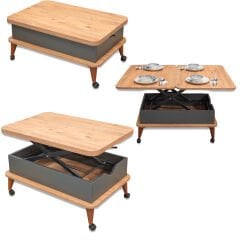 Smart Kademeli Tekerlekli Sihirli Akıllı Sehpa Orta Sehpa Atlantik Çam - Antrasit