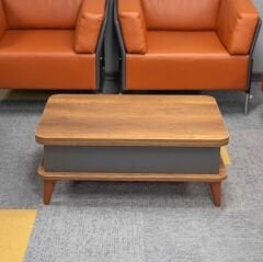 Smart Kademeli Sihirli Akıllı Sehpa Orta Sehpa Barok - Antrasit Sabit Ayaklı