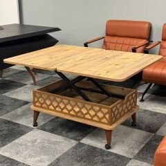 Smart Kademeli Tekerlekli Sihirli Akıllı Sehpa Orta Sehpa Atlantik Çam