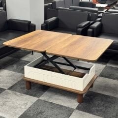 Bohem Kademeli Sihirli Akıllı Sehpa Orta Sehpa Barok - Beyaz