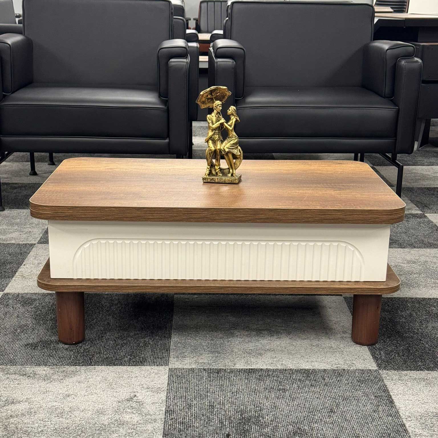 Bohem Kademeli Sihirli Akıllı Sehpa Orta Sehpa Barok - Beyaz