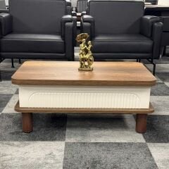 Bohem Kademeli Sihirli Akıllı Sehpa Orta Sehpa Barok - Beyaz