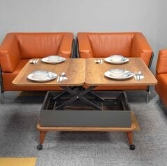 Smart Kademeli Tekerlekli Sihirli Akıllı Sehpa Orta Sehpa Barok - Antrasit