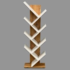 Paris Çapraz Dekoratif Kitaplık Atlantik Çam -Beyaz