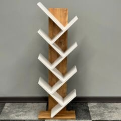 Paris Çapraz Dekoratif Kitaplık Atlantik Çam -Beyaz