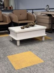 Bohem Kademeli Sihirli Akıllı Sehpa Orta Sehpa Beyaz