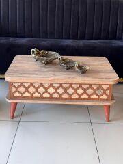 Smart Kademeli Sihirli Akıllı Sehpa Orta Sehpa Atlantik Çam (Sabit Ayaklı)