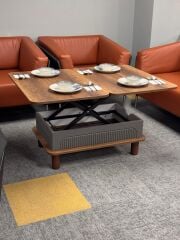 Bohem Kademeli Sihirli Akıllı Sehpa Orta Sehpa Barok - Antrasit